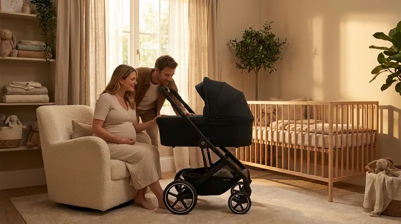 Futuri genitori nella cameretta con il Trio CYBEX